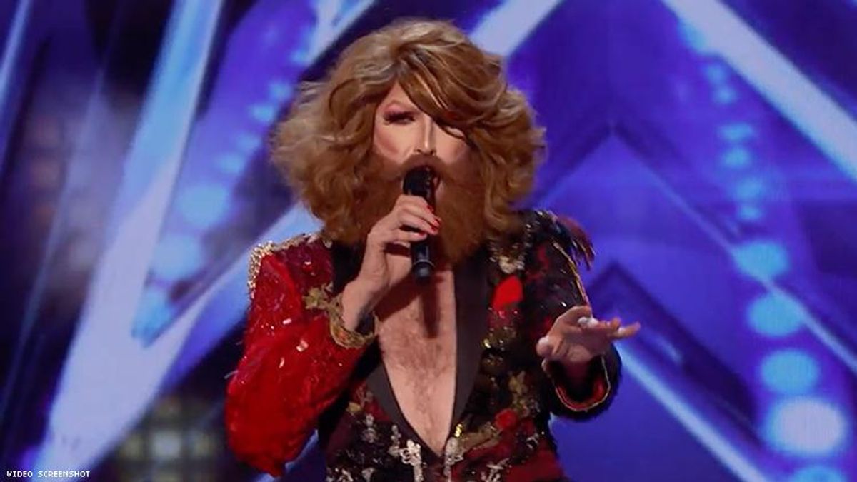Bearded Drag Queen Slays 'She's a Lady' on America's Got Talent