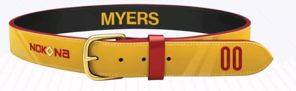 Beloved by athletes like Manny Machado, Nokona Leather ShowBelts are fun. ($100 and up, ShowBelts.com)