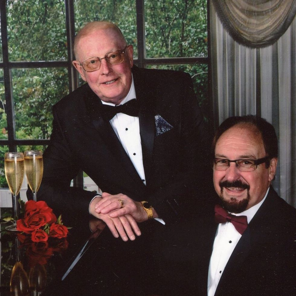 Beloved gay educator Richard F Smith with Lynn Barnes