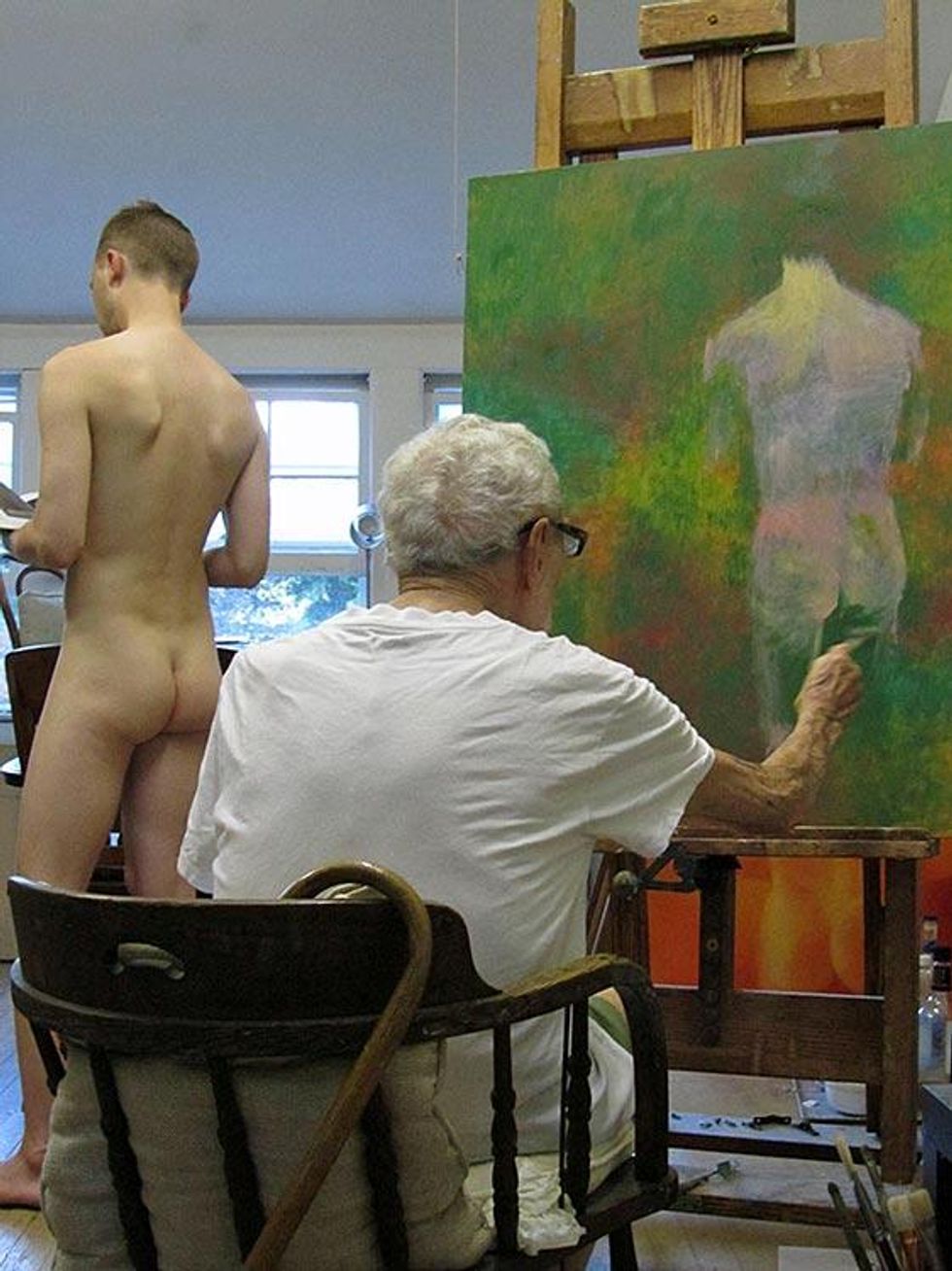 Bernard Perlin painting Jason Nude (2013)
