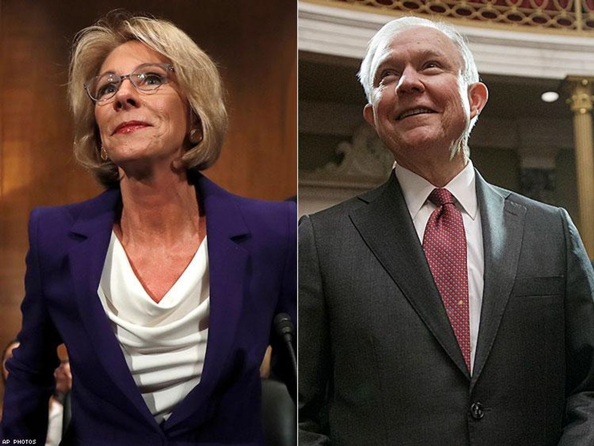 Betsy DeVos and Jeff Sessions
