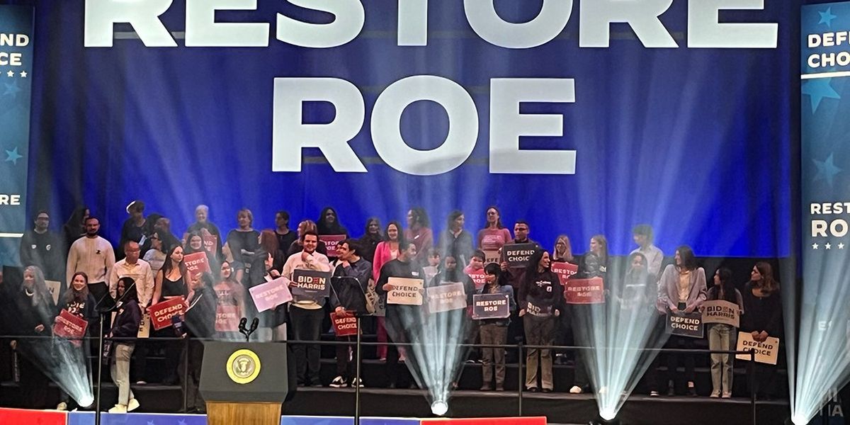 Biden and Harris fired up at abortion rights campaign rally