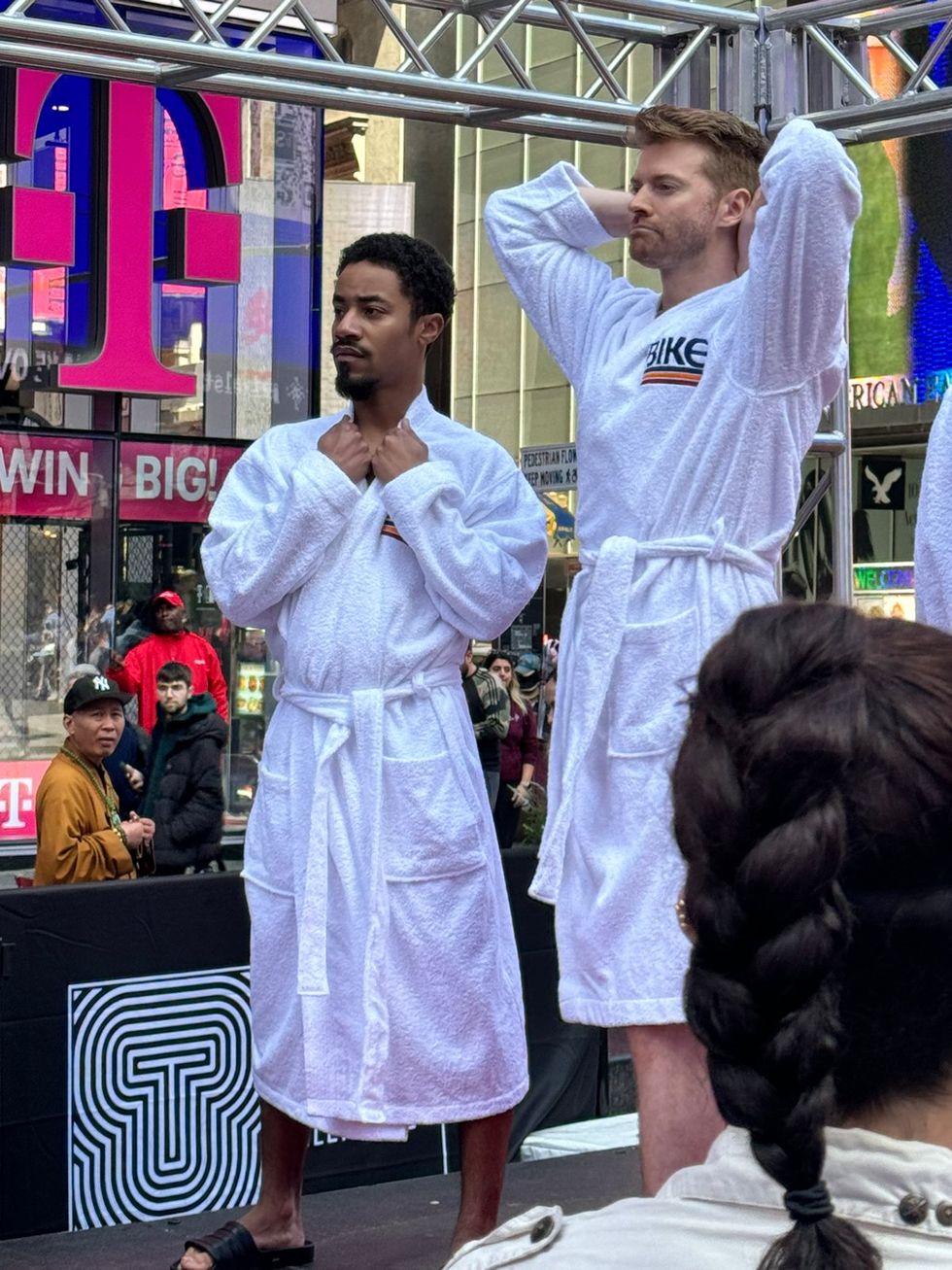 BIKE Athletic inventor of the jockstrap celebrates 150th anniversary on International Jockstrap Day with Broadway Bares Dancers in Times Square NYC