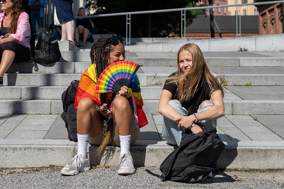 black queer youth safe spaces school lgbtq rainbow fan