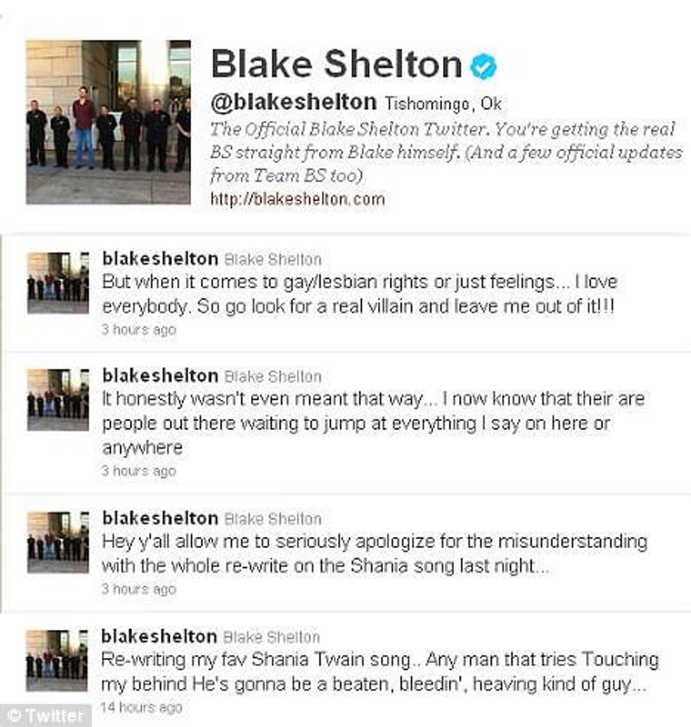 blake shelton tweet