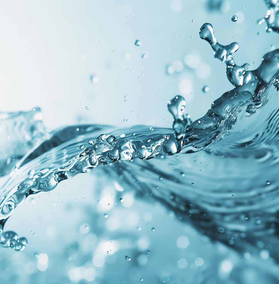 blue splash of water