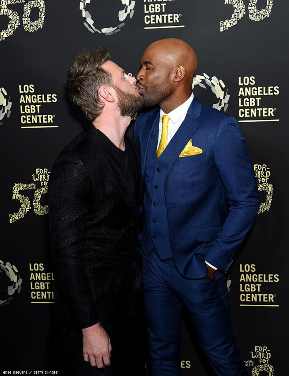 Bobby Berk and Karamo Brown attend Los Angeles LGBT Center Celebrates 50th Anniversary With Hearts Of Gold Concert & Multimedia Extravaganza
