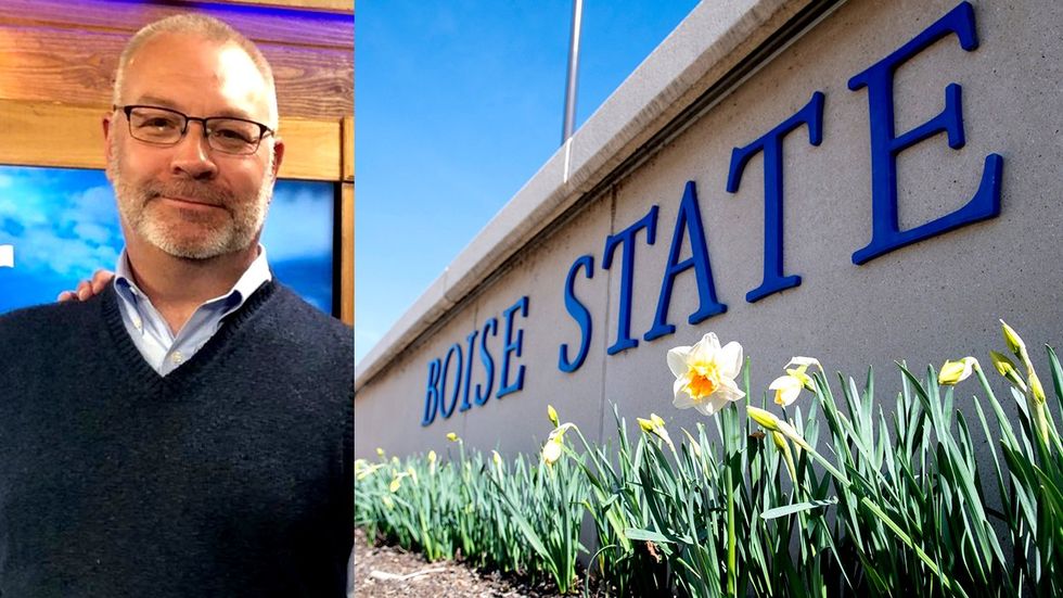 Boise State professor Scott Yenor University campus sign