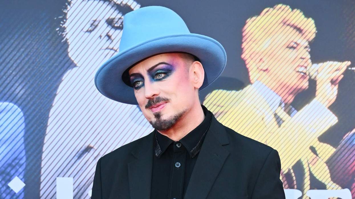 Boy George attends the World Premiere of "David Bowie: You're Not Alone" at Lightroom.