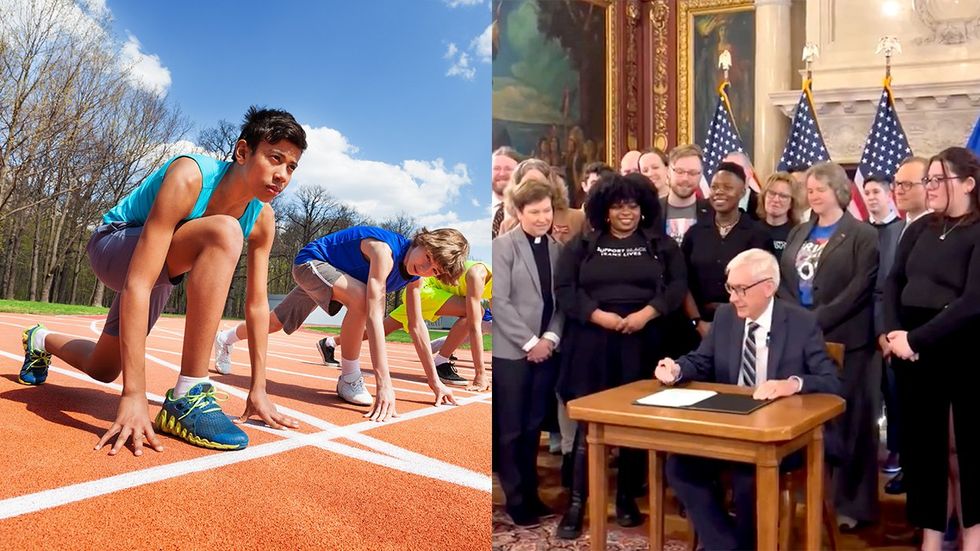 boys high school track meet start line Wisconsin Democratic governor Tony Evers veto bill prohibit transgender athletes