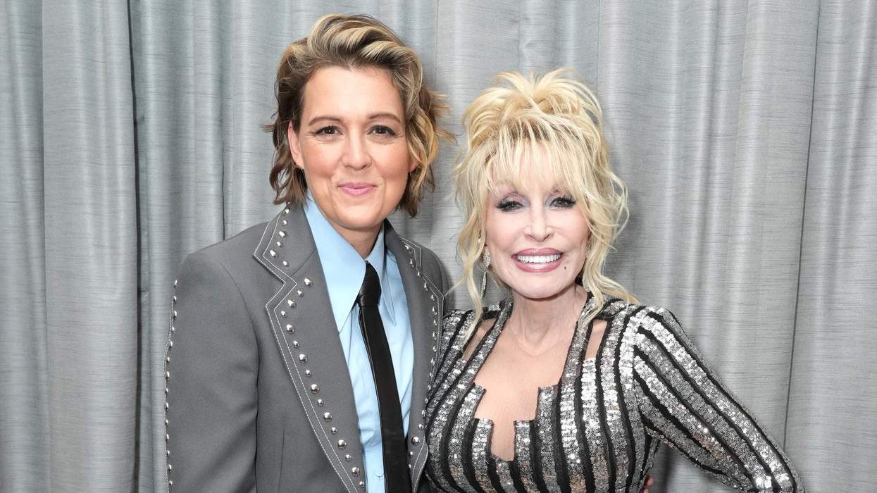 Brandi Carlile and Dolly Parton attend the 37th Annual Rock & Roll Hall of Fame Induction Ceremony.