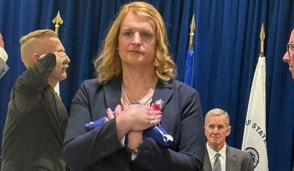 bree fram with u.s. flag