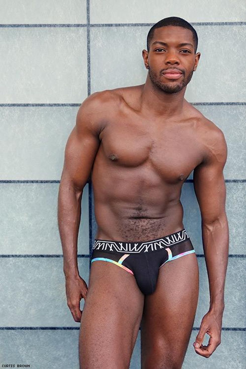 Broadway Bares performer Jovan Dansberry in Marco Marco