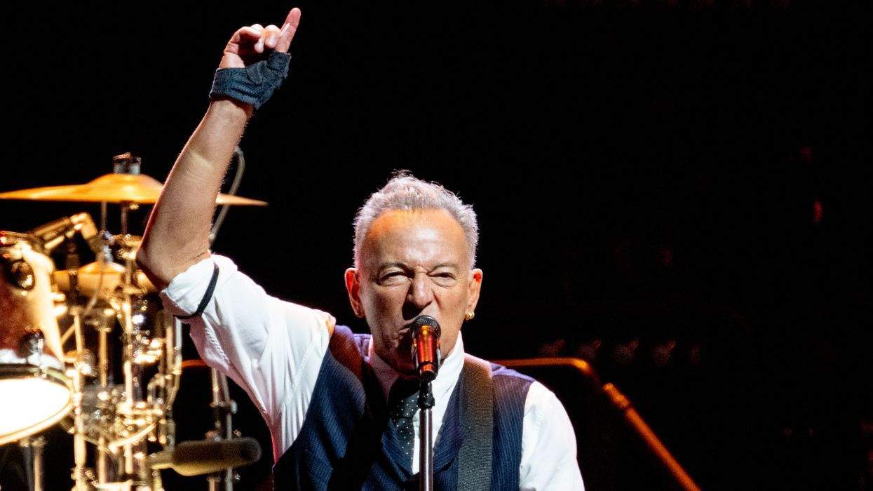 Bruce Springsteen performs on stage