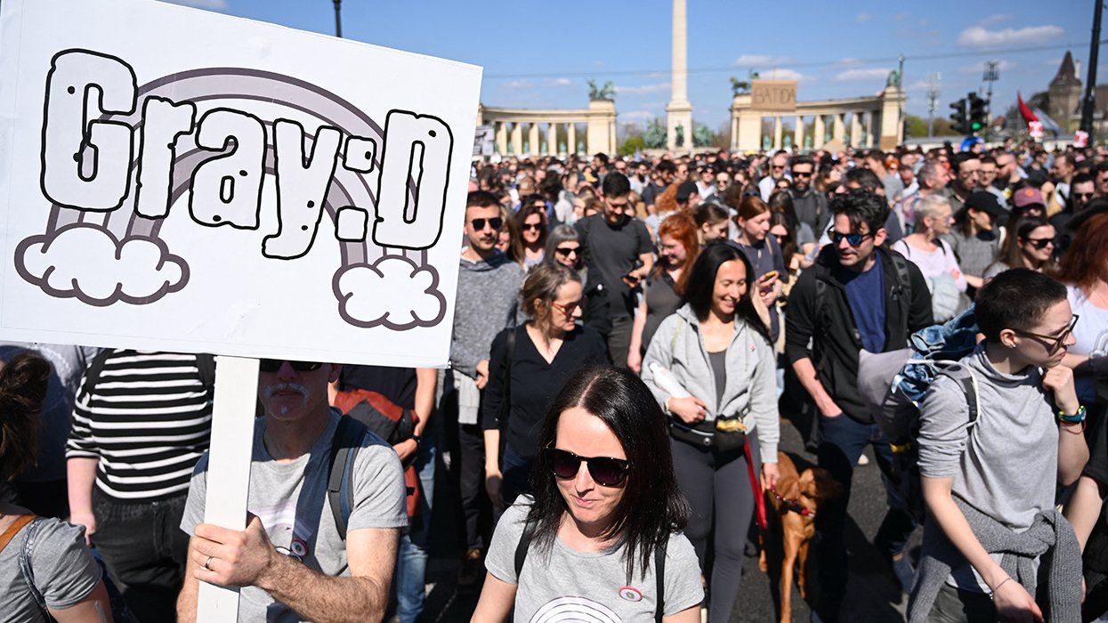 budapest gray march ironic counter protest LGBTQIA pride banned