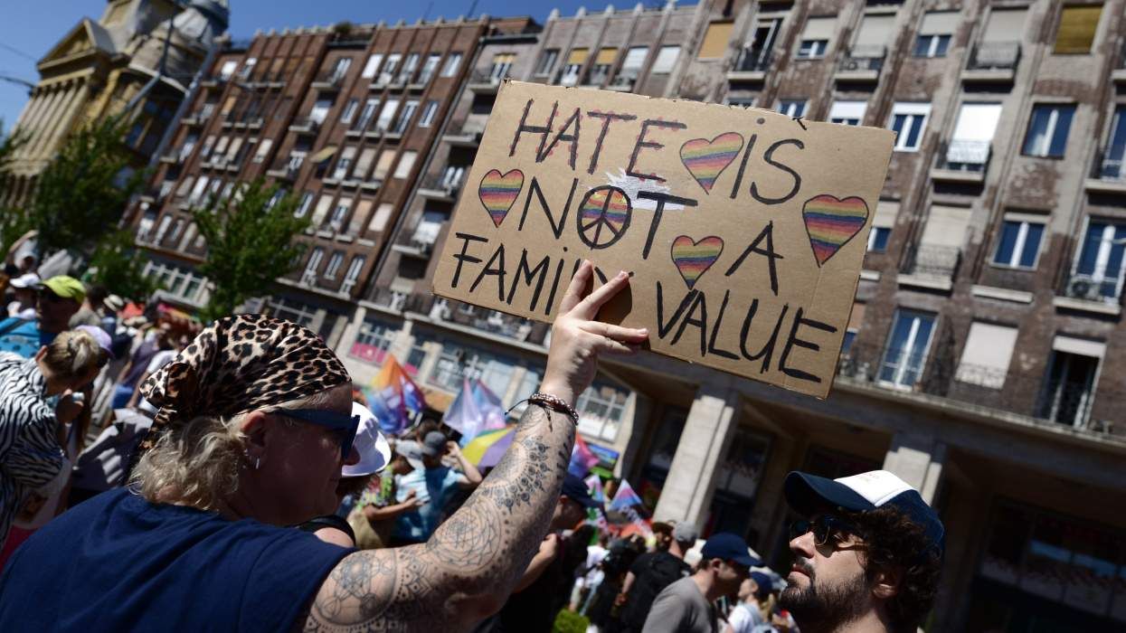 Budapest Pride protest sign