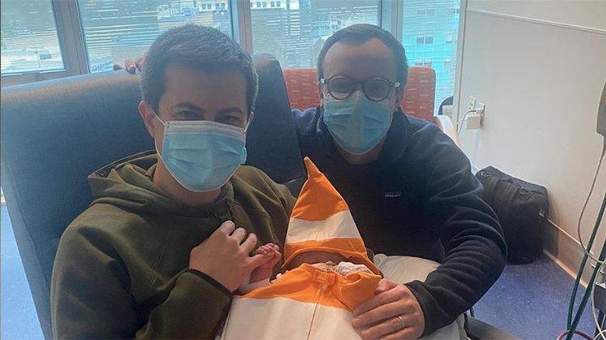 Buttigiegs and baby in hospital