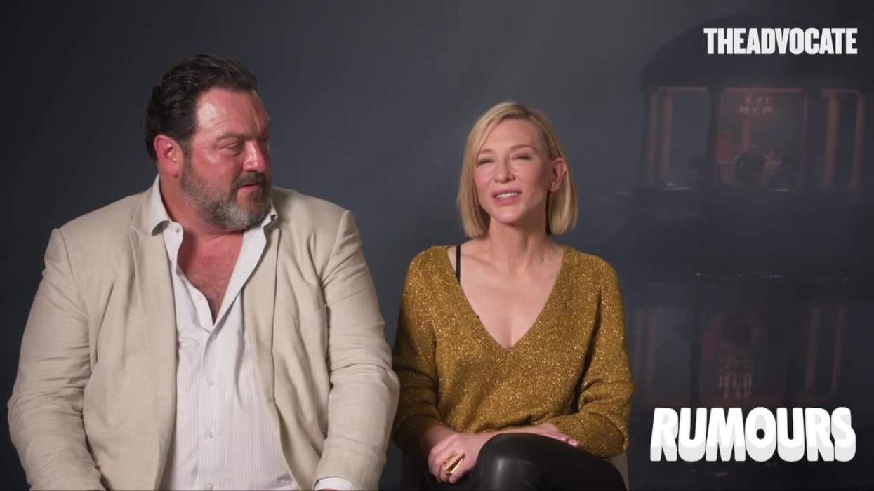 <p>Cate Blanchett on man-buns, giant female brains, and skewering powerful sexists in <em>Rumours</em></p>