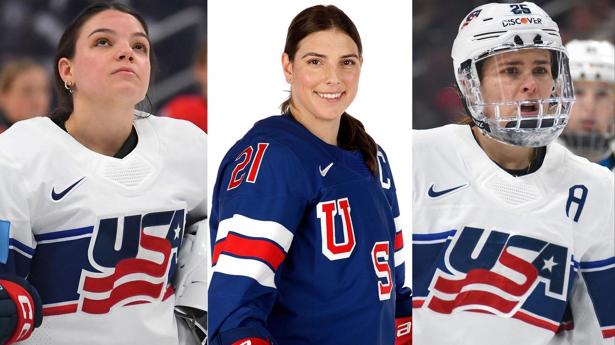 Cayla Barnes, Hilary Knight, and Alex Carpenter.