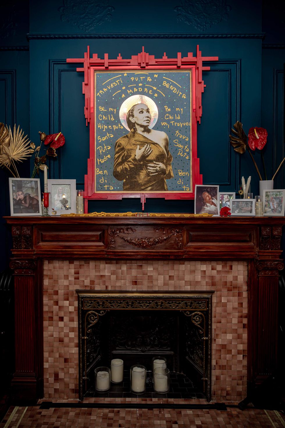 Cecilia Gentili memorial on Casa Cecilia mantle
