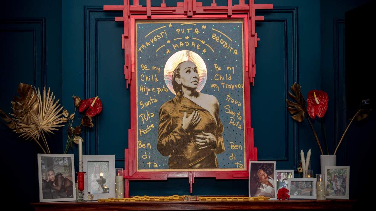 Cecilia Gentili memorial on Casa Cecilia mantle