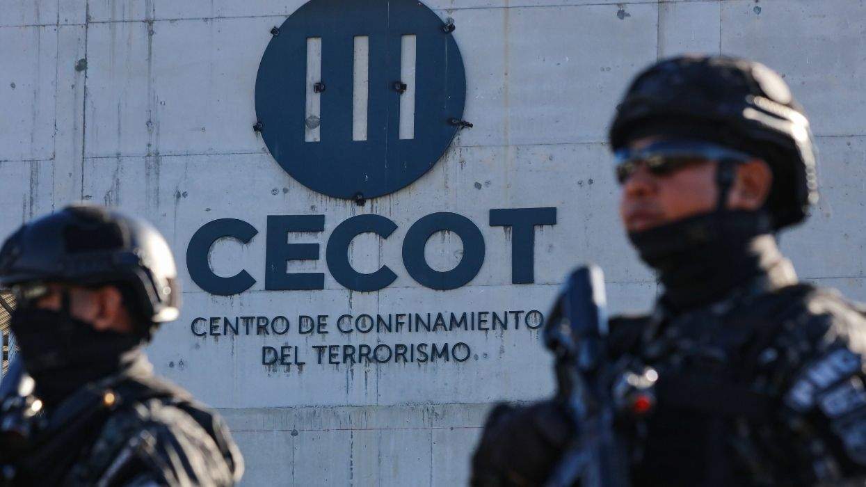 cecot in el salvador with guards outside