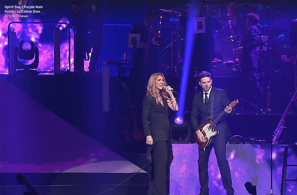 Celine Dion sang and posted in English and French