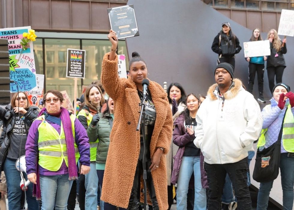 Channyn Parker leading a rally