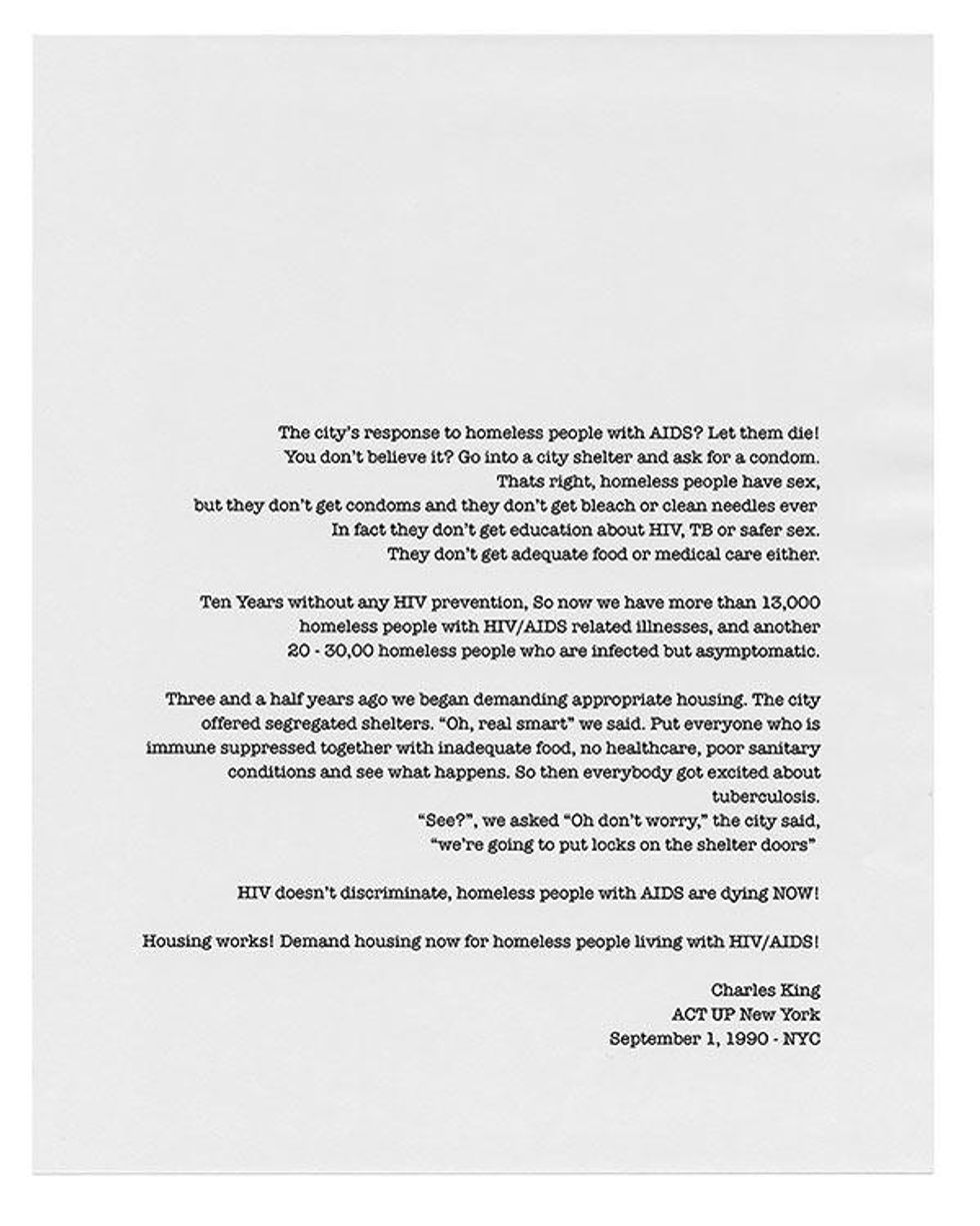 CHARLES KING, ACT UP New York, NYC 1990