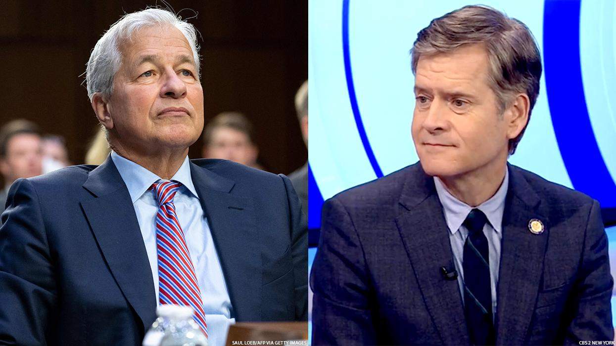 Chase Bank chairman and CEO Jamie Dimon and NY State Sen. Brad Hoylman-Sigal