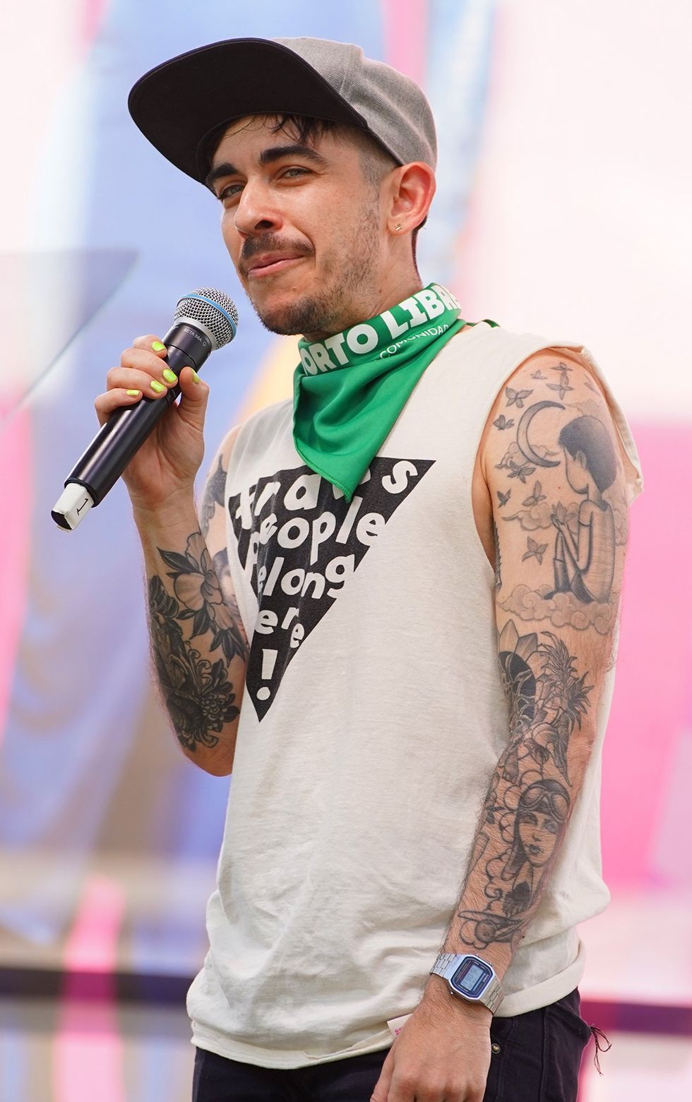 Chase Strangio speaks at the 2022 Pride Rally at Battery Park June 2022 New York City