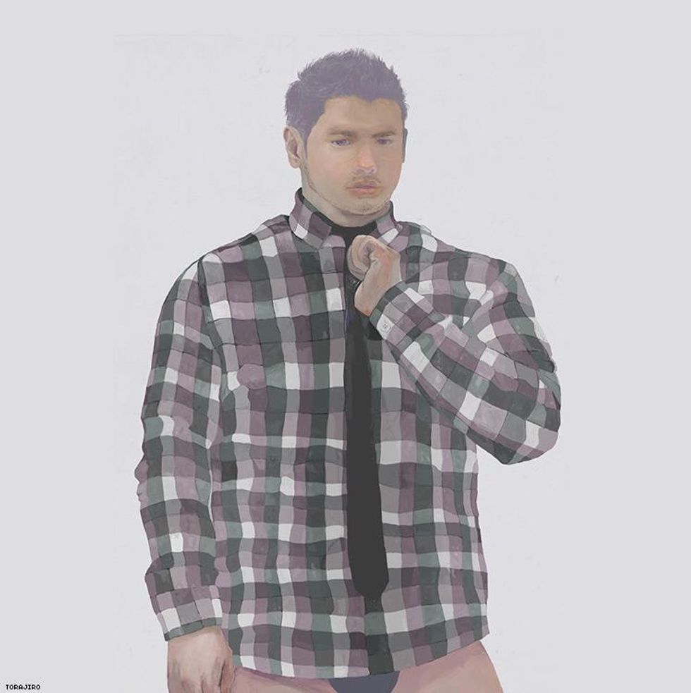 Check Shirt & Black Tie