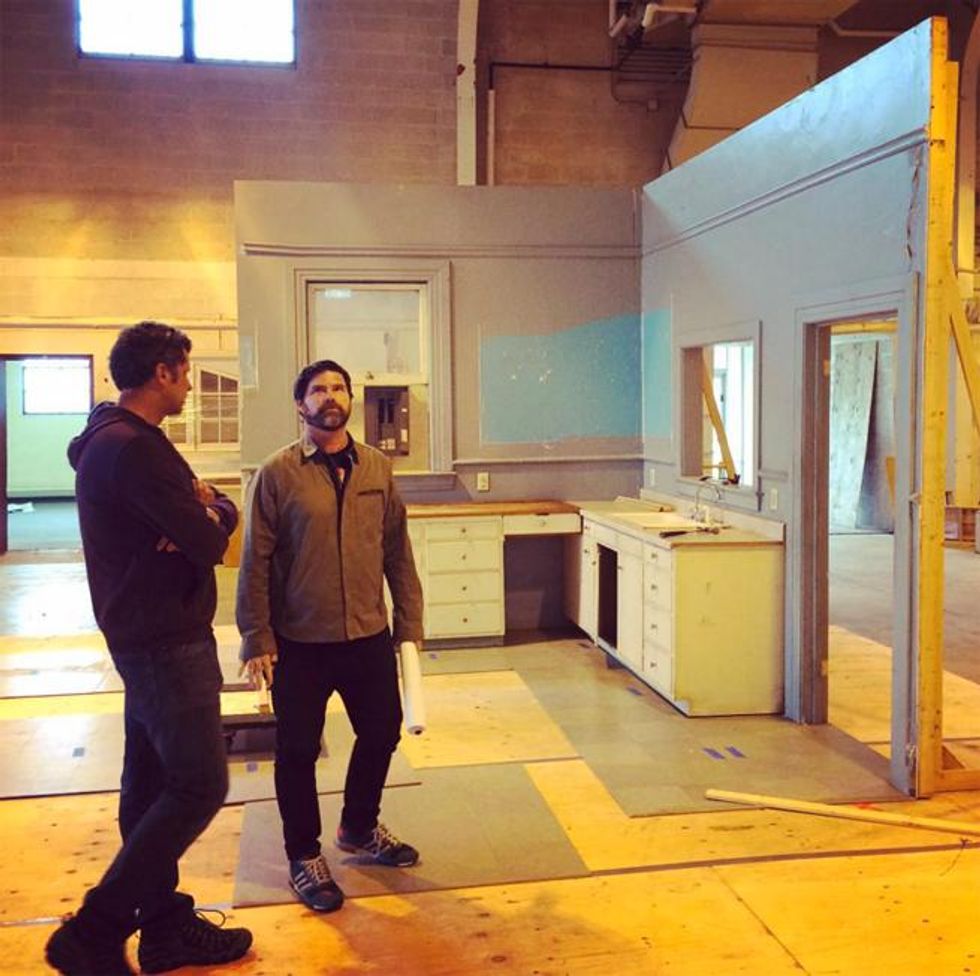 Checking out a set, courtesy of Michael Lannan's Instagram.