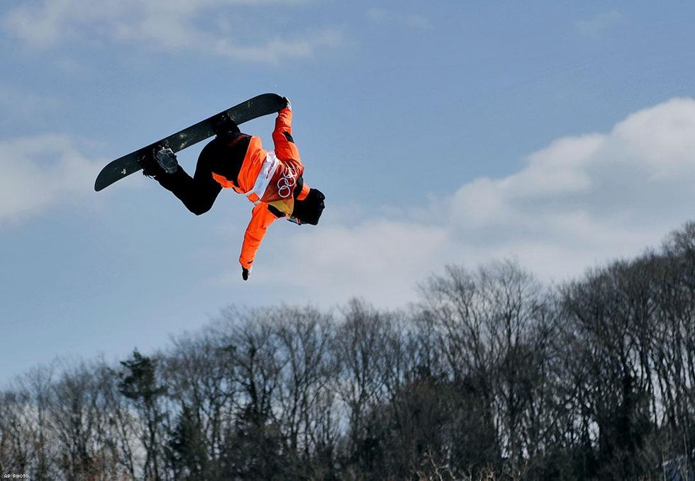 Cheryl Maas, of the Netherlands, jumps during the women's slopestyle final at Phoenix Snow Park