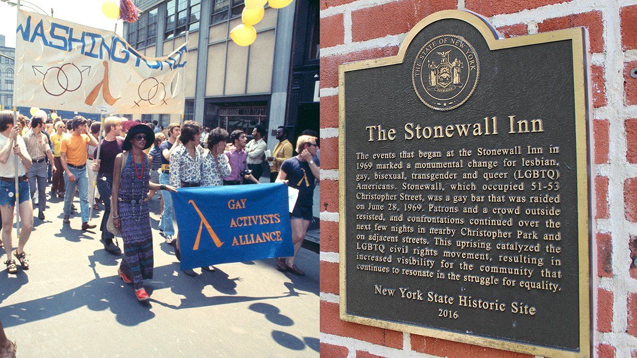 Christopher Street Parade 1971 New York State Historic Site plaque on The Stonewall Inn