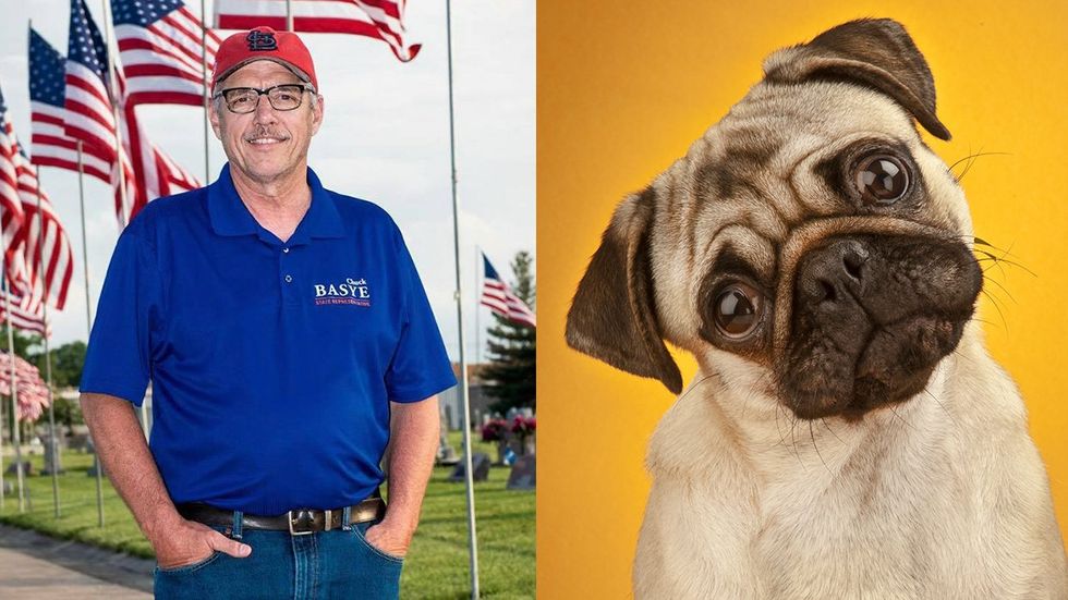 Chuck Basye homophobic legislator Missouri state Senate confused pug dog