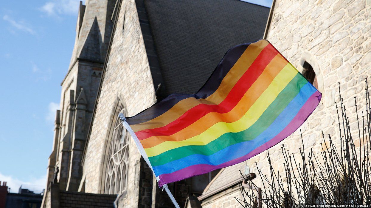 Church with Pride flag