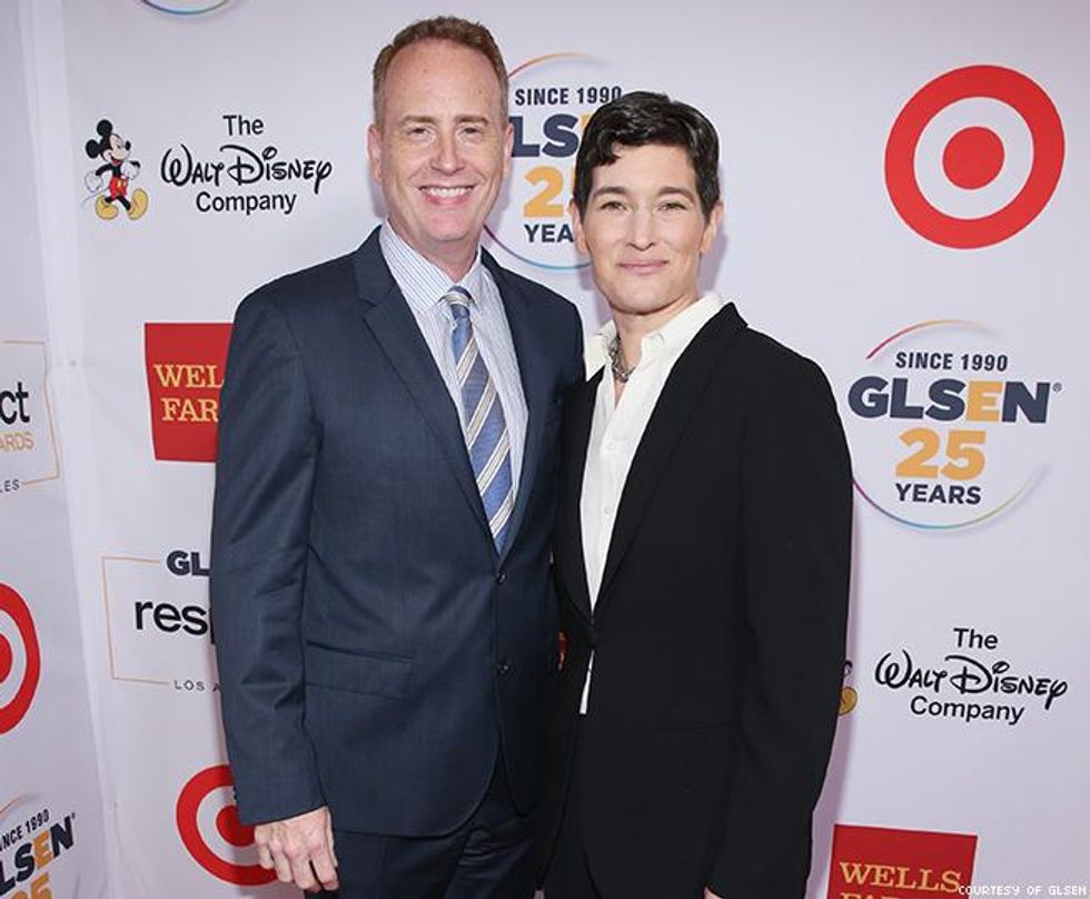 Cochair Bob Greenblatt and Eliza Byard, Executive Director of GLSEN