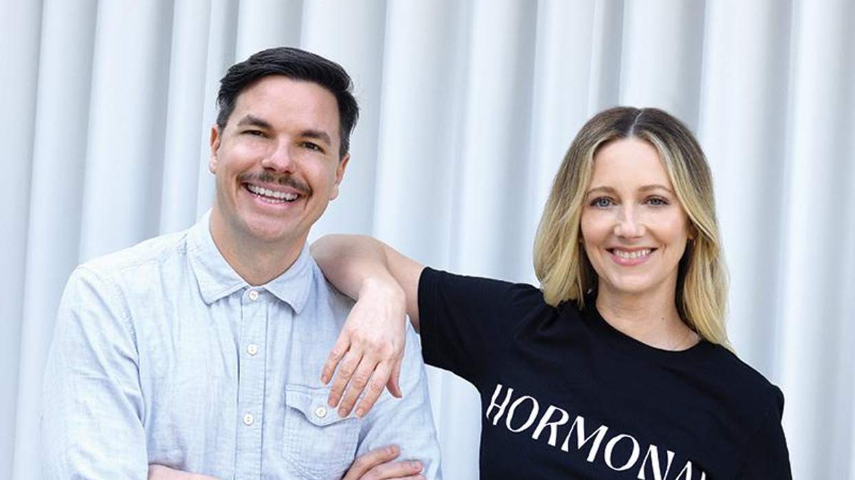 Corey Scholibo and Judy Greer