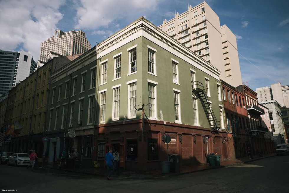 Corner of Iberville and Chartres, where the UpStairs Lounge ran as a secretive gay establishment on the building\u2019s second floor. This became the site of the deadliest fire in New Orleans history.
