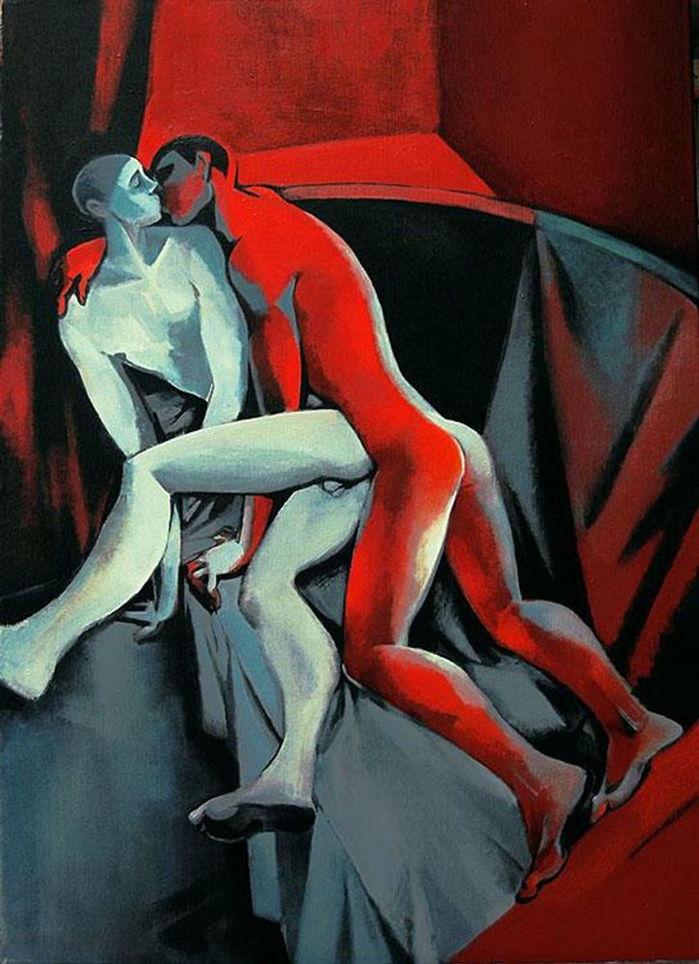 Couple On Red Sofa, 2014