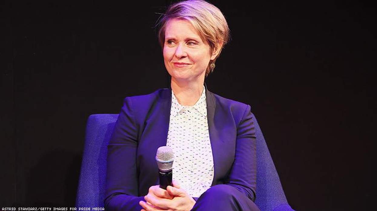 Cynthia Nixon speaks onstage during PRIDE PLACE at Samsung 837