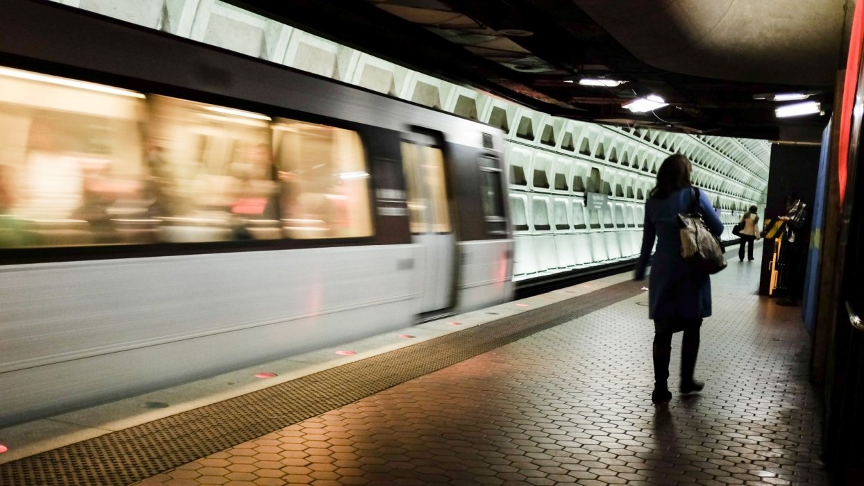 D.C. metro with train passing by