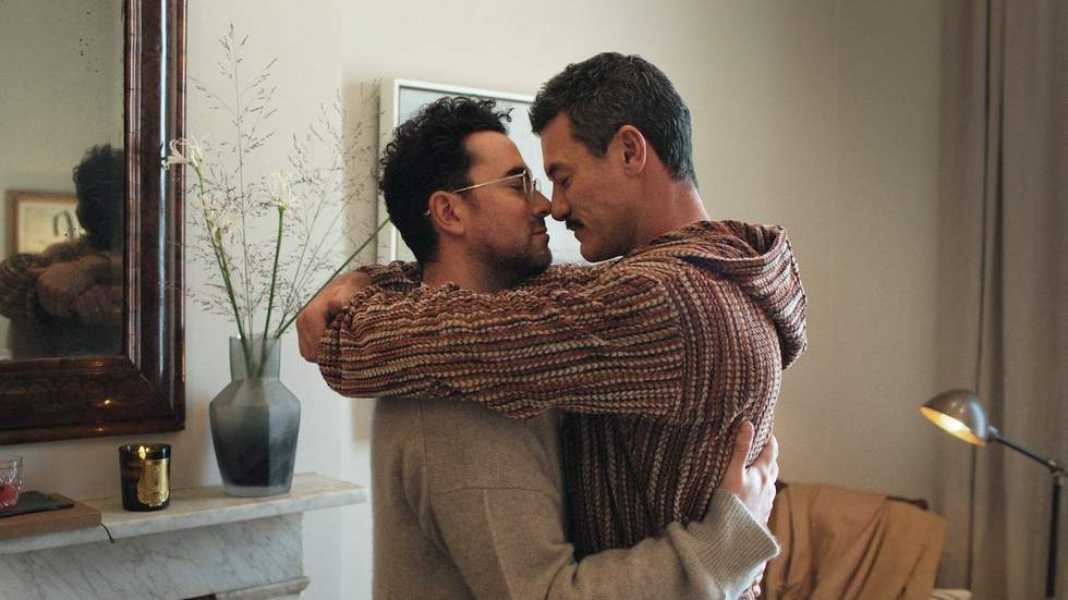 Dan Levy and Luke Evans in Good Grief