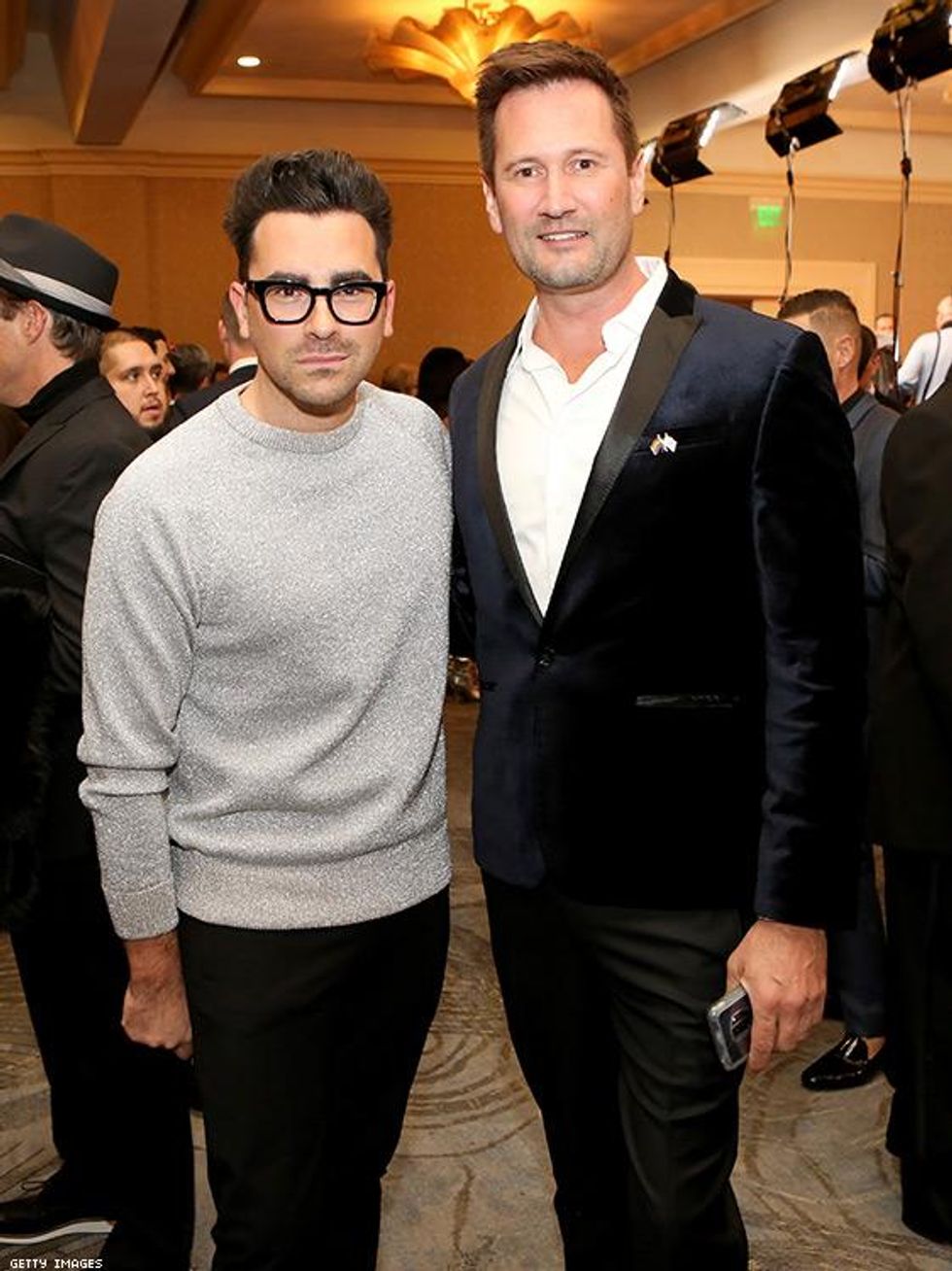 Daniel Levy (L) and Justin Leach