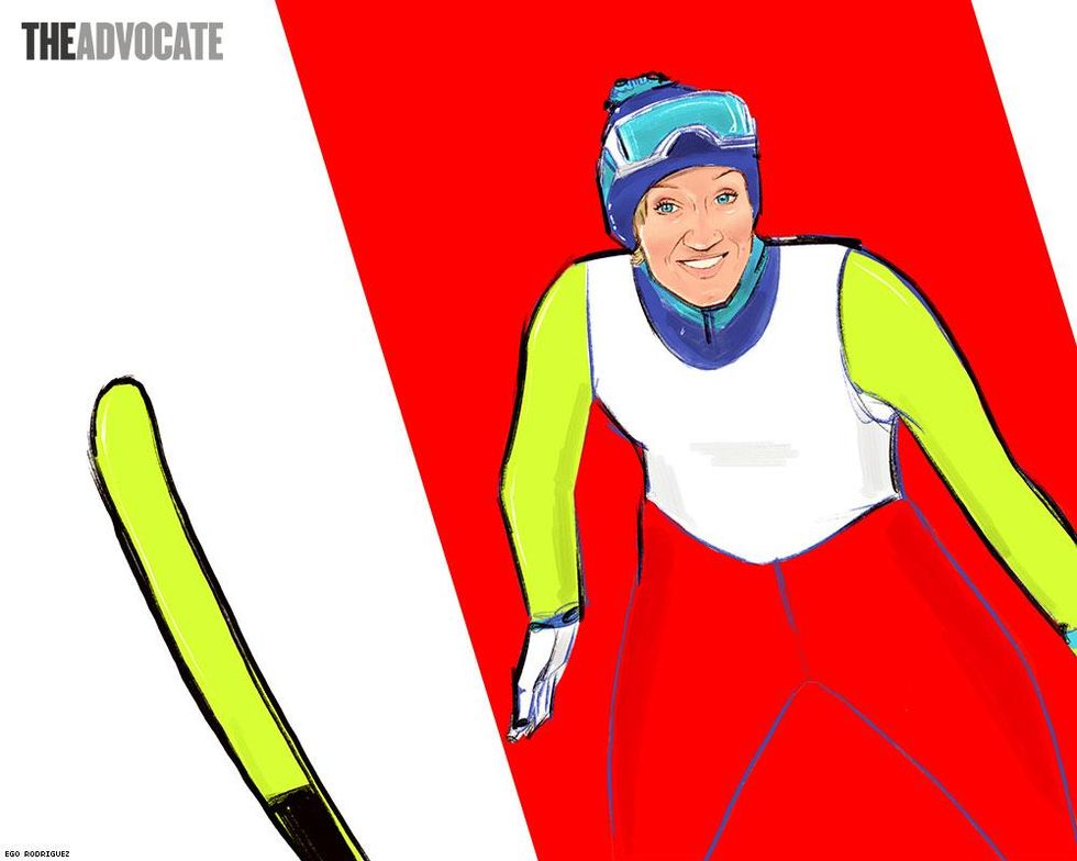 Daniela Iraschko-Stolz, illustration by Ego Rodriguez