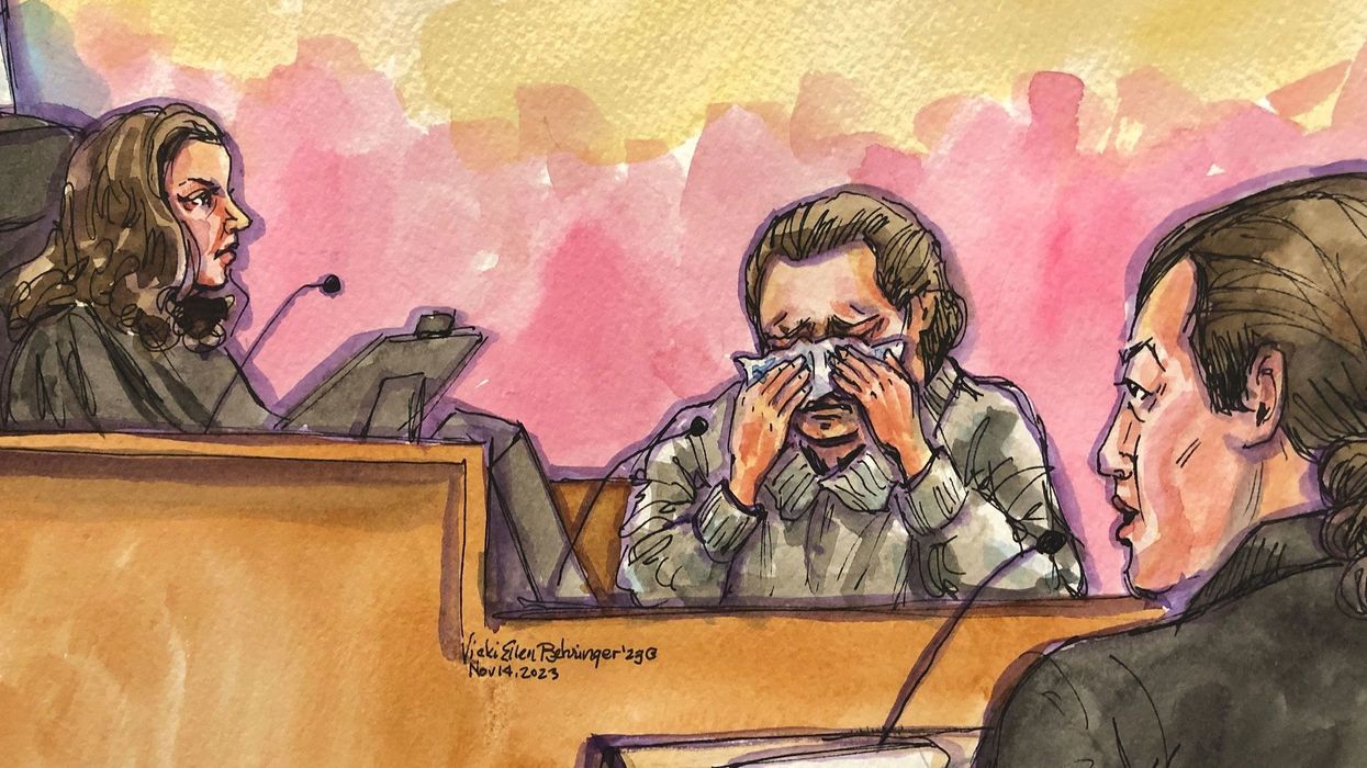 David DePape reacts while testifying in San Francisco on November 14.