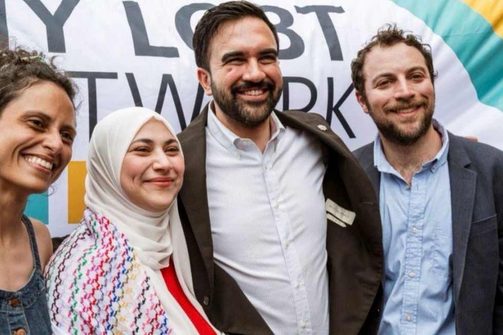 david orkin with zohran mamdani and two unidentified women