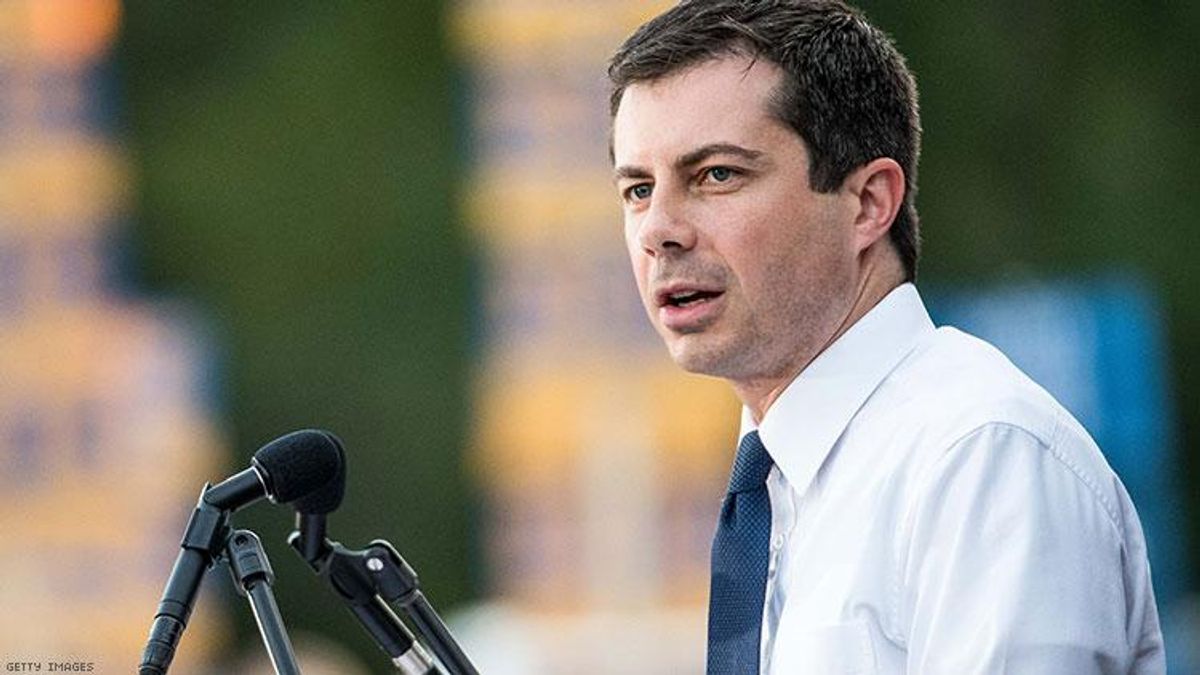 Democratic presidential candidate, Mayor of South Bend, Indiana Pete Buttigieg addresses a crowd at The Galivants Ferry Stump on September 16, 2019