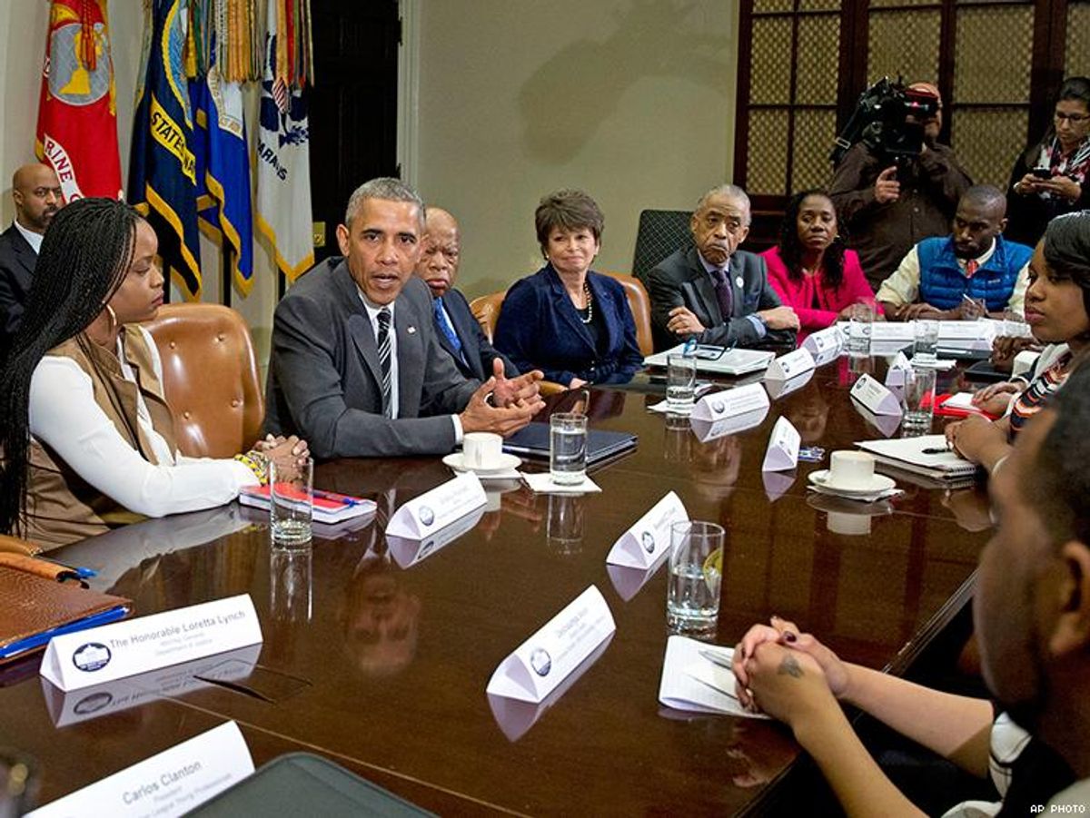 DeRay Mckesson and other black activists meet with President Obama